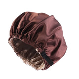 2021 Hot Sale Soft Shower Cap Double Sided Layer Satin Silk Lined Night Cap For Women