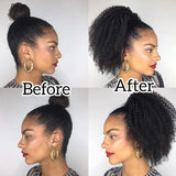 Afro Kinky Curly Ponytail Remy Hair Pieces For Women Natural Black Clip In Ponytails Drawstring Human Hair Dolago Products