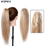 S-noilite human hair claw clip ponytail extension, natural black, blonde and brown hairpiece 14–22 inches