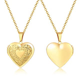 Floral oval heart locket pendant necklace for women by HSF Marketplace, close-up jewelry view