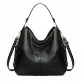 Leather hobo bag by HSF Marketplace featuring a vintage design, large capacity tote with shoulder strap for women.