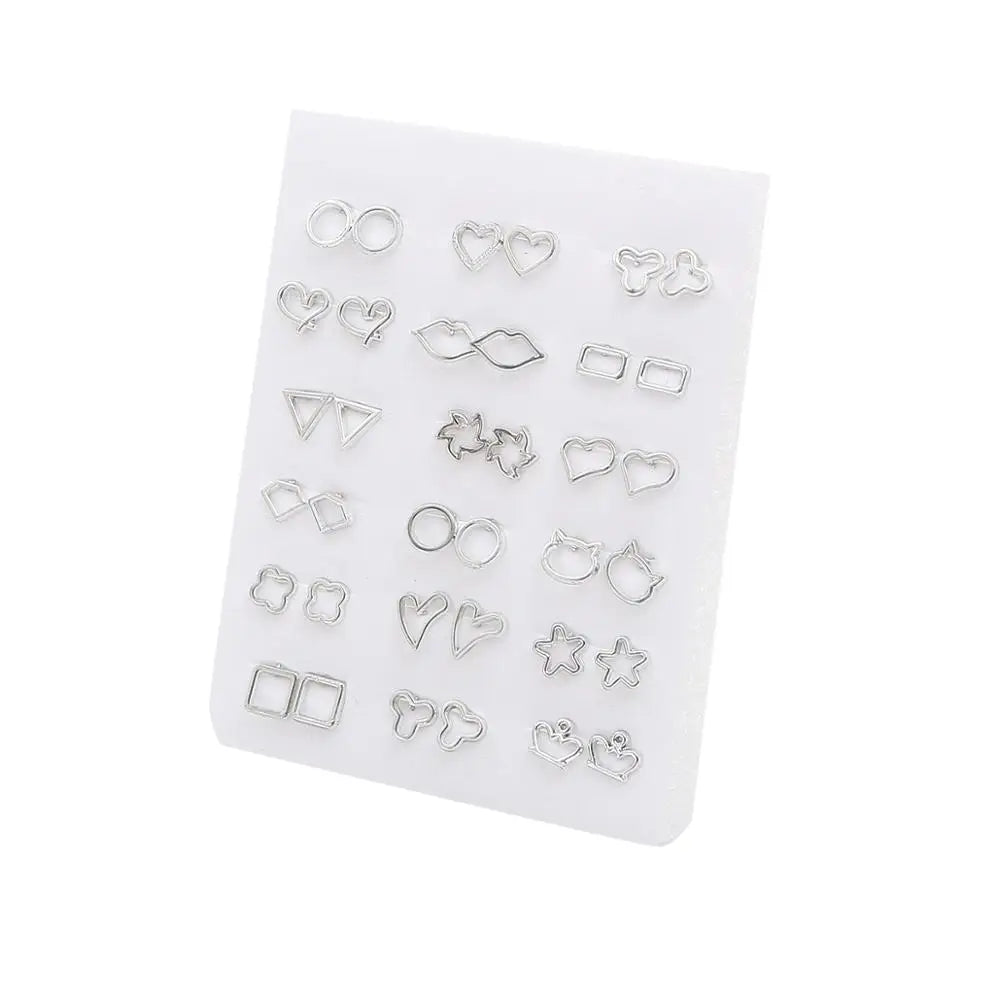 Multicolor cartoon star and moon hypoallergenic plastic stud earrings set by HSF Marketplace