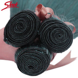 Sleek Brazilian Straight Hair Bundles With Closure S BLUE Hair Weave 10-26 Inches Remy Human Hair 3 Bundles With Closure