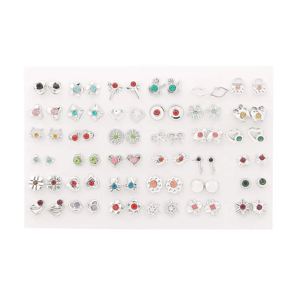 HSF Marketplace multicolor cartoon star and moon hypoallergenic plastic stud earrings set for women and girls