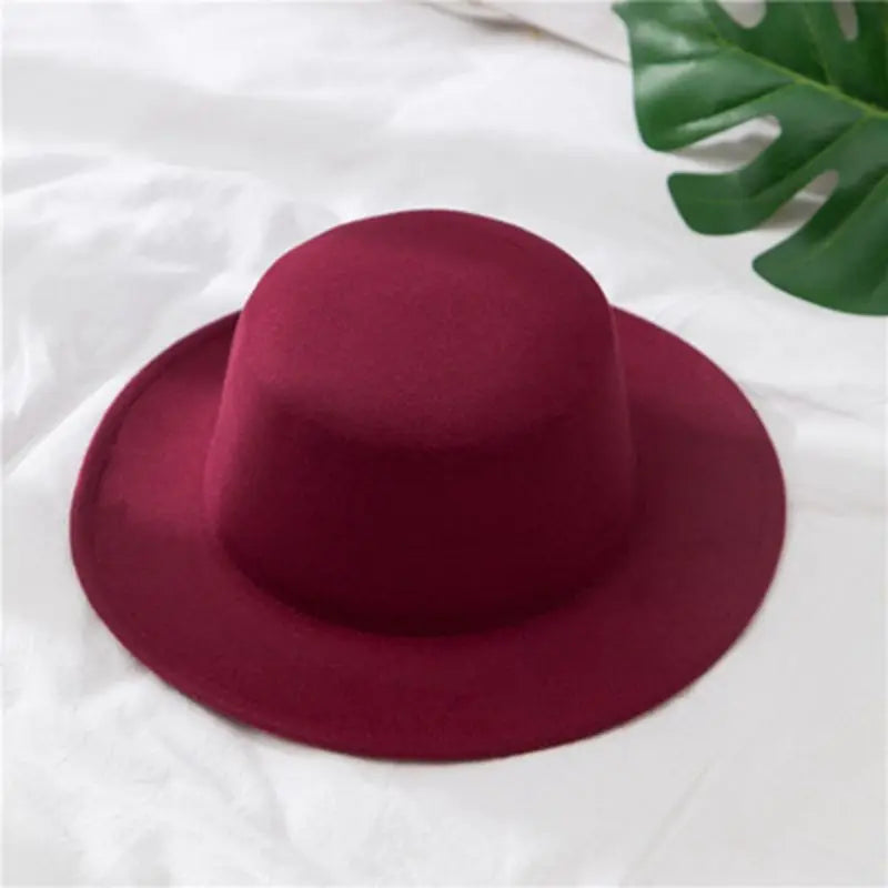 Winter Spring Imitation Woolen Women Hat Ladies Fedoras Top Jazz Round Cap Female Bow Ribbon Bowler Hats
