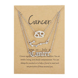 3Pcs/set 12 Zodiac Sign Necklace For Women 12 Constellation Pendant Chain Choker Birthday Jewelry With Cardboard Card