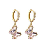 Crystal butterfly hoop earrings for women by HSF Marketplace, featuring a sweet, elegant design