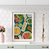 Sushi canvas art featuring colorful rolls, ideal for modern kitchen decor by HSF Marketplace