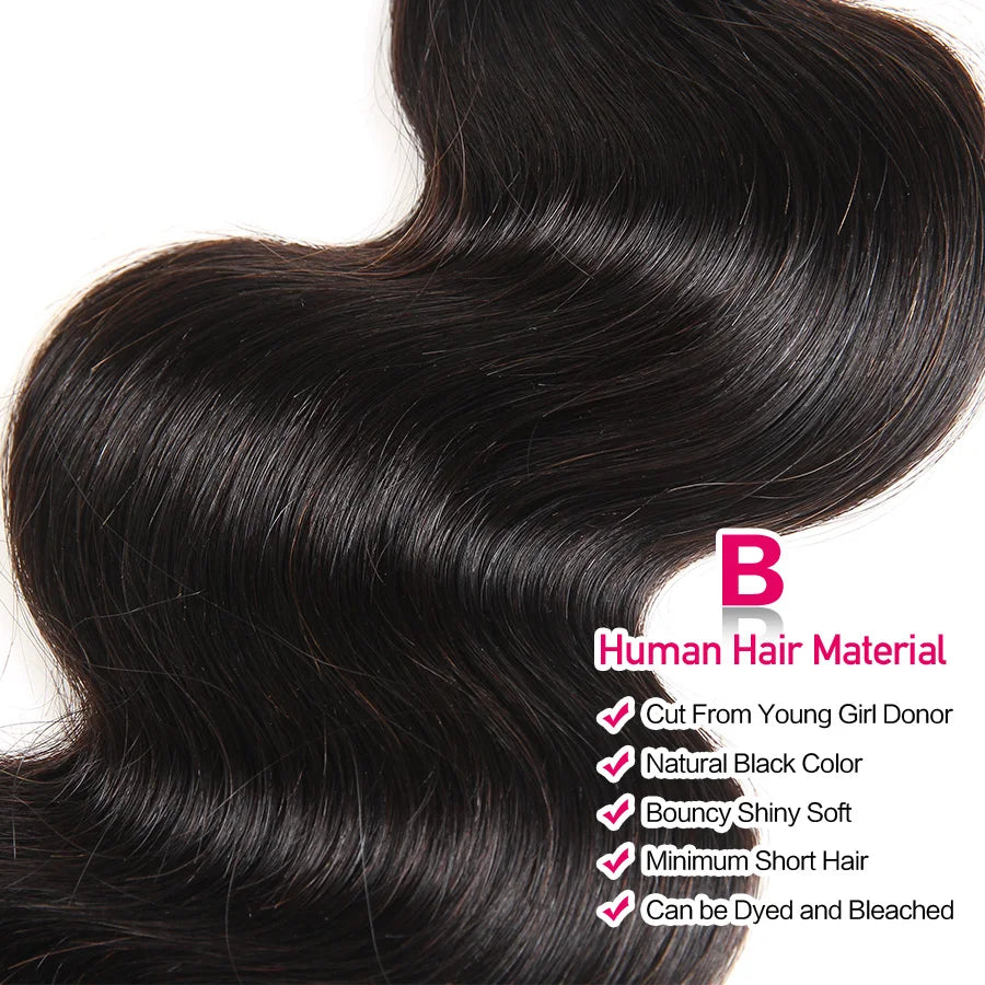 Beautiful Princess Hair 13x4  Lace Frontal With Bundles Remy Brazilian Body Wave Human Hair Bundles With Frontal Closure