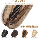 S-noilite straight human hair claw clip ponytail extension in natural black, blonde, and brown shades