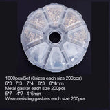 8 Sizes Mix Gaskets 400/800/1600 Pcs Metal Gasket Nylon Wear-Resisting Gaskets Repair Kit Hairdressing Scissor Accessory PJ-0010