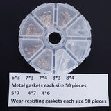 8 Sizes Mix Gaskets 400/800/1600 Pcs Metal Gasket Nylon Wear-Resisting Gaskets Repair Kit Hairdressing Scissor Accessory PJ-0010