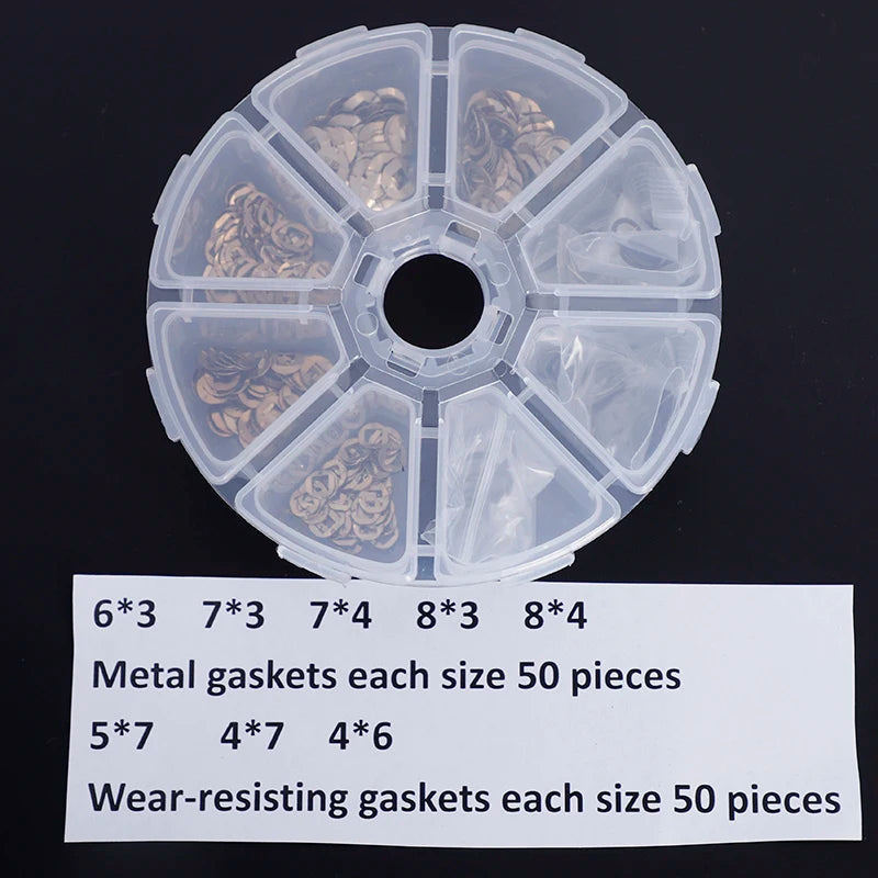 8 Sizes Mix Gaskets 400/800/1600 Pcs Metal Gasket Nylon Wear-Resisting Gaskets Repair Kit Hairdressing Scissor Accessory PJ-0010