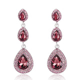 Champagne crystal drop earrings by HSF Marketplace for elegant wedding looks