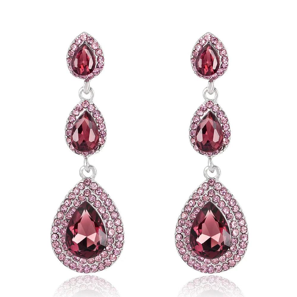 Champagne crystal drop earrings by HSF Marketplace for elegant wedding looks