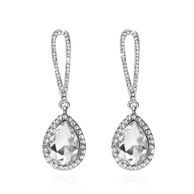 HSF Marketplace champagne crystal drop earrings for elegant wedding looks
