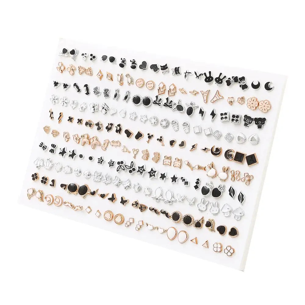 Heart and star small stud earrings set for women and girls by HSF Marketplace