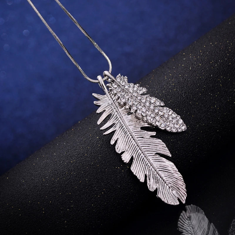 Geometric crystal pendant necklace for women, fashion long necklace with pearls and statement design, jewelry by HSF Marketplace