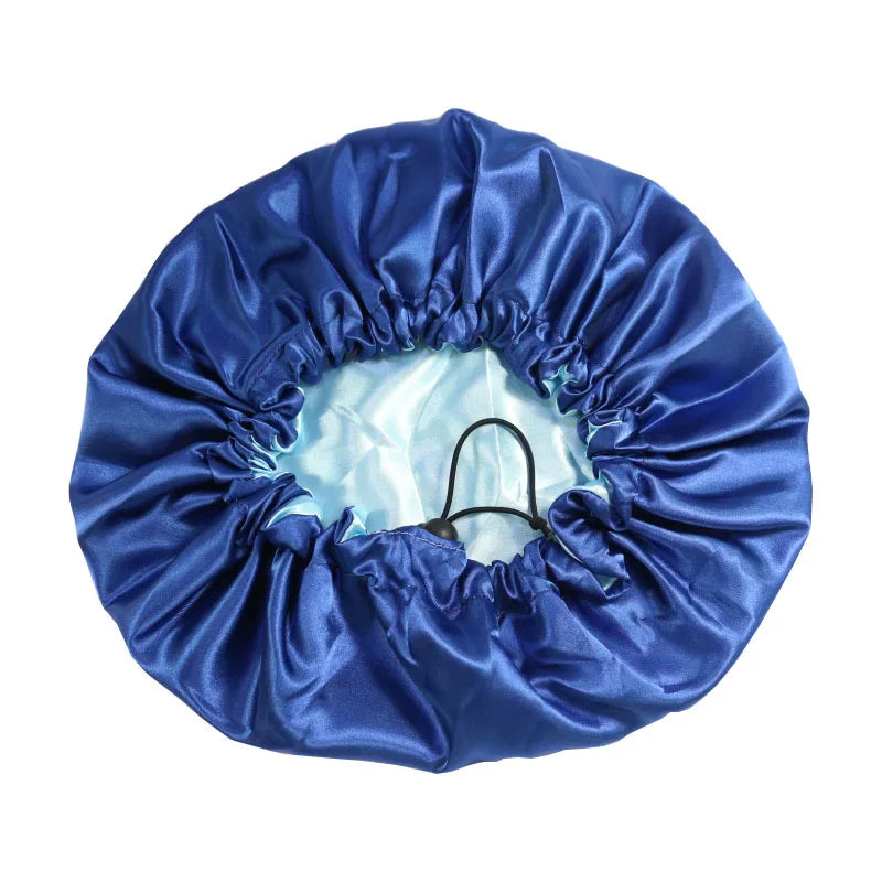 Extra Big Satin Bonnet Double Layer Satin Lined Adjustable Drawstring Silk Sleeping Cap Hair Protection Cap Bonnet For Women