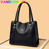 Genuine soft PU leather women's handbag by HSF Marketplace, vintage shoulder tote with large capacity and luxury design.