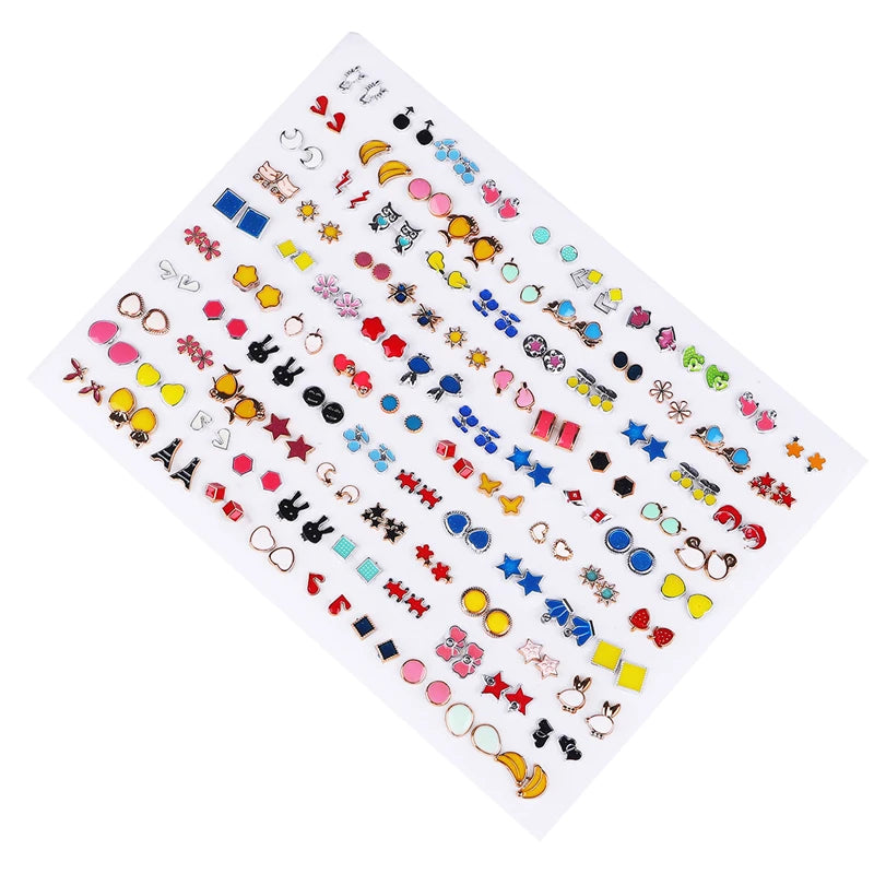 Heart and star small stud earrings set for women and girls by HSF Marketplace