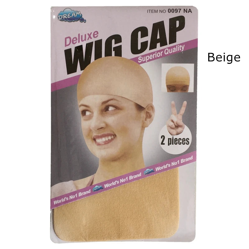 Brown stretchable wig caps, 10-piece set for easy weaving with human hair wigs by HSF Marketplace