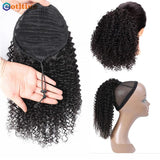 Kinky curly Brazilian human hair drawstring puff ponytail extension, clip-in African American ponytail by HSF Marketplace