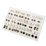 HSF Marketplace multicolor crystal cartoon star and moon hypoallergenic plastic stud earrings set