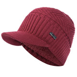HSF Marketplace women's fur-lined winter beanie hat with brim, soft thick knitted design