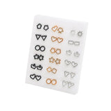 HSF Marketplace multicolor cartoon star and moon hypoallergenic plastic stud earrings set for women and girls