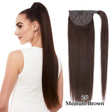 Straight Brazilian Remy human hair wrap-around ponytail extension by HSF Marketplace