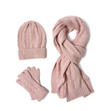 Women's winter warm wool knit hat, scarf and glove set by HSF Marketplace