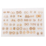 HSF Marketplace multicolor crystal cartoon star and moon hypoallergenic plastic stud earrings set