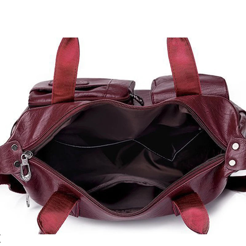 Luxury designer PU leather shoulder handbag for women with large capacity, featuring a crossbody and tote style from HSF Marketplace.