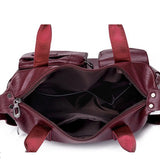 Luxury designer PU leather shoulder handbag for women with large capacity, featuring a crossbody and tote style from HSF Marketplace.