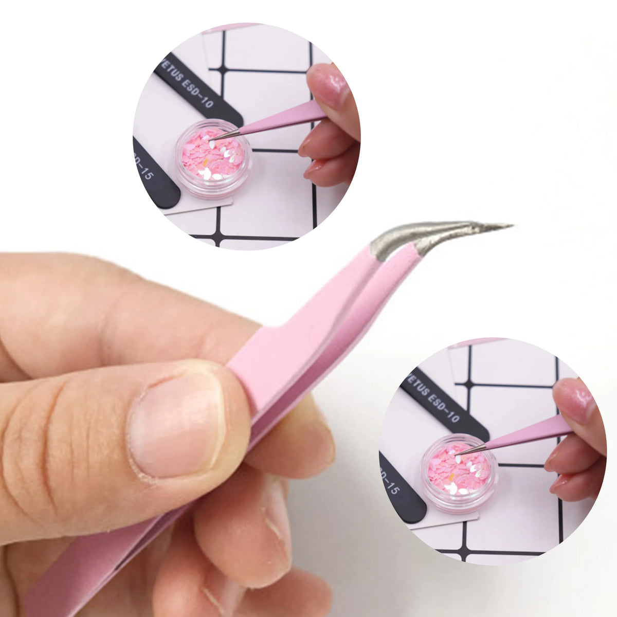 1Pc Stainless Steel Eyelash Extension Tweezers Curved Straight Lashes Tweezer Non-magnetic Eyelashes Nail Makeup Tools Wholesale