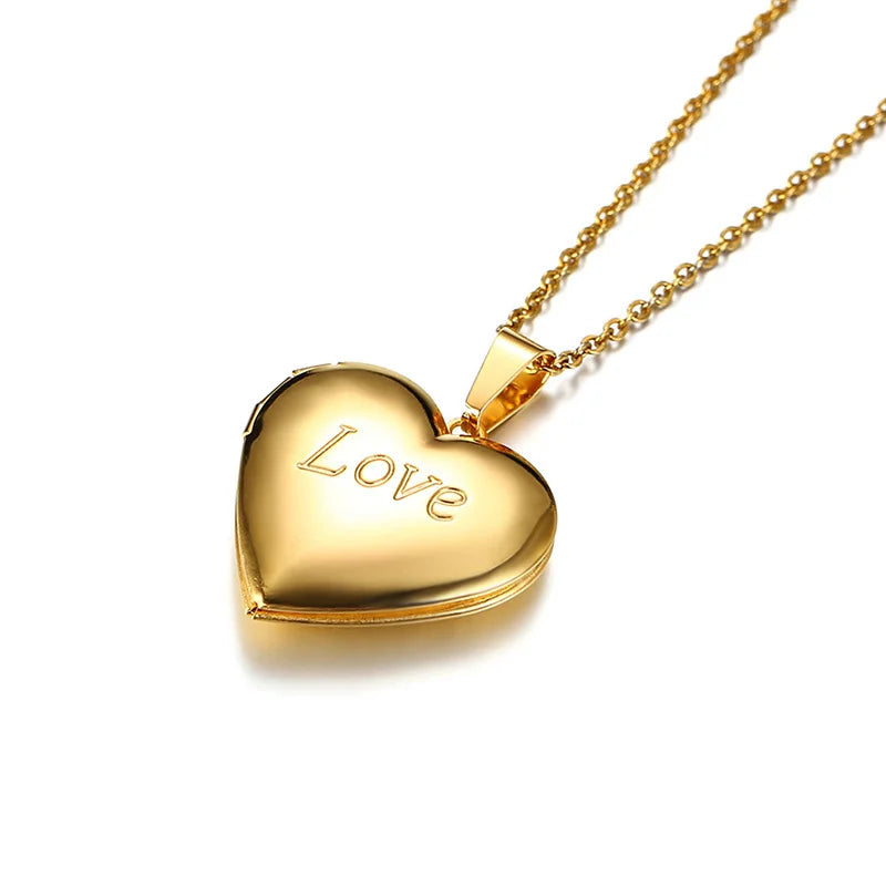 Floral oval heart locket pendant necklace for women, HSF Marketplace jewelry