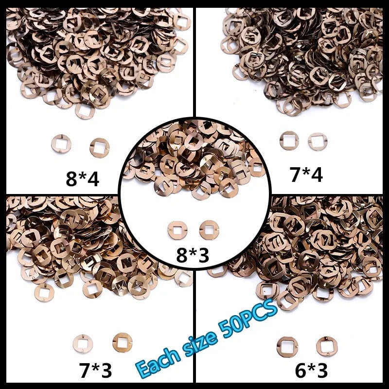 8 Sizes Mix Gaskets 400/800/1600 Pcs Metal Gasket Nylon Wear-Resisting Gaskets Repair Kit Hairdressing Scissor Accessory PJ-0010
