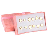 Vintage stud earrings set for women, 6 pairs in gold and silver by HSF Marketplace