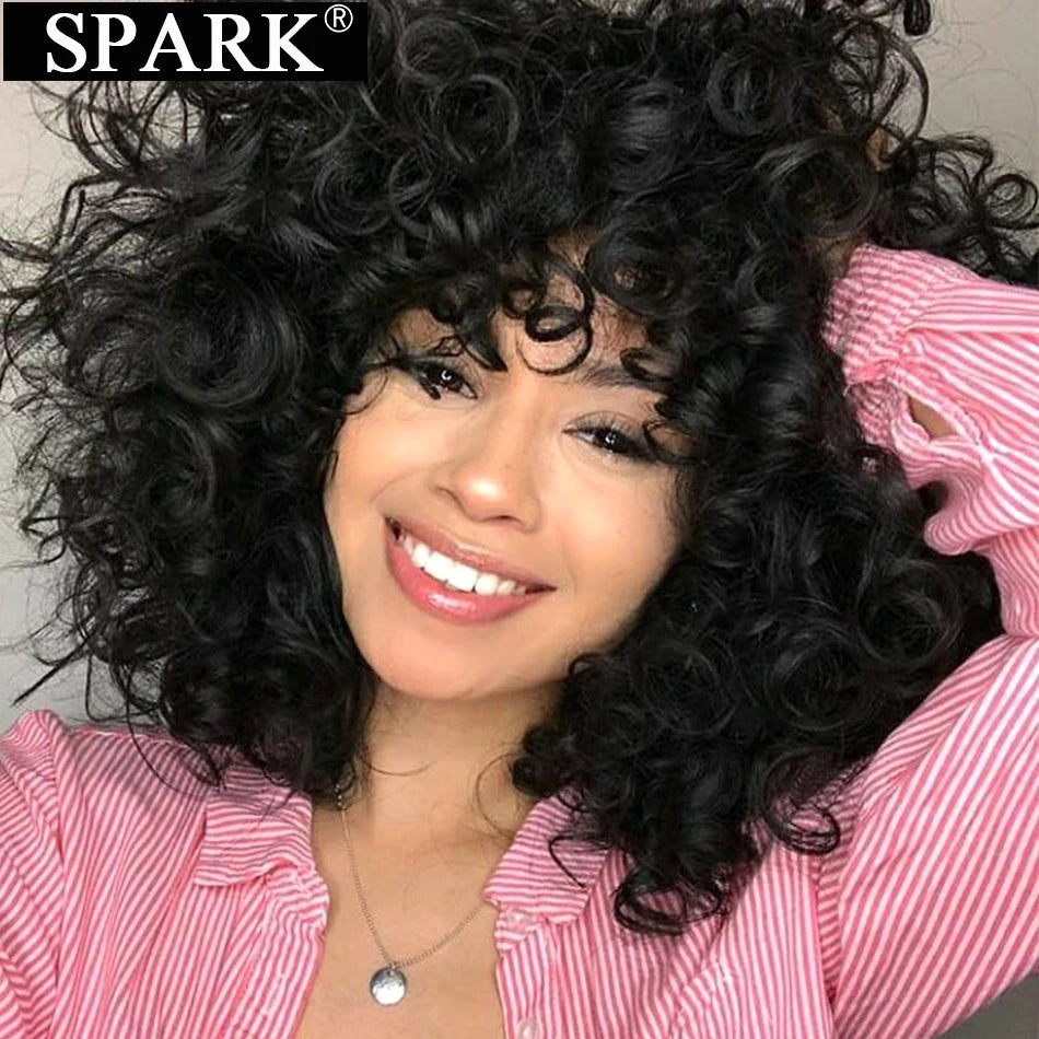 Ombre Brazilian human hair bundles with closure in a loose curly style by HSF Marketplace