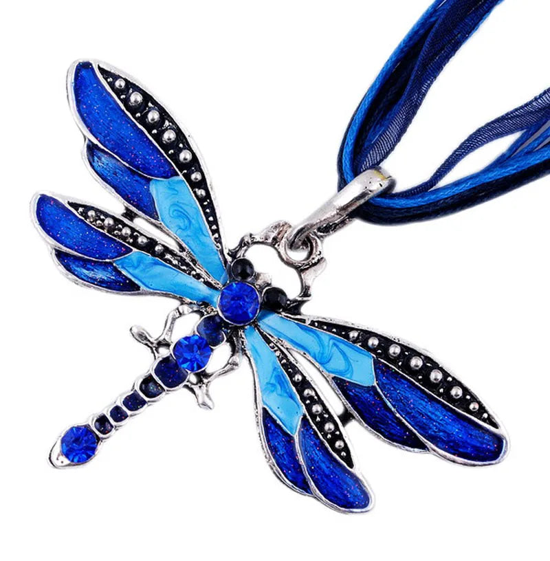 H6e97695e84064f8f8e341078a0f17e81n.webp: SUMENG New ParagraphWomen crystal dragonfly ribbon pendant necklace, elegant jewelry for women, 2024 gift