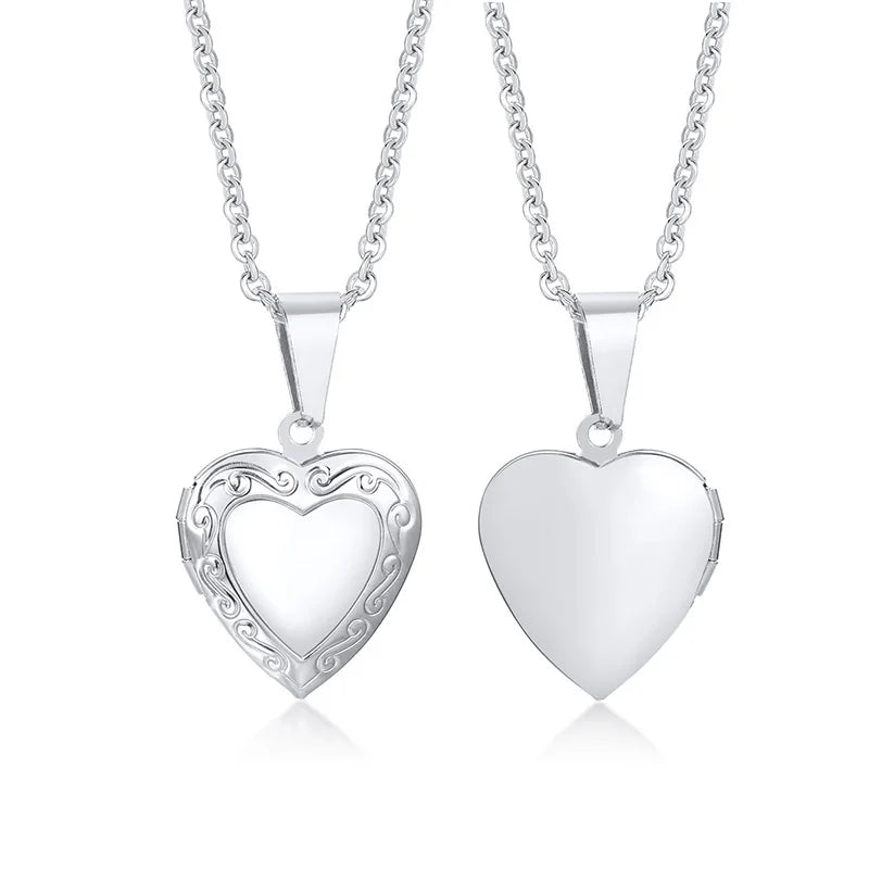 Floral oval heart locket pendant necklace for women by HSF Marketplace, detailed jewelry design