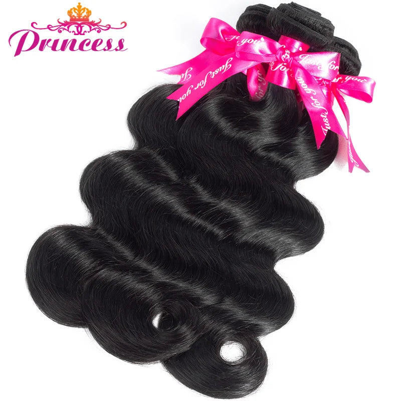 Beautiful Princess Hair 13x4  Lace Frontal With Bundles Remy Brazilian Body Wave Human Hair Bundles With Frontal Closure