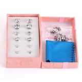 Vintage stud earrings set for women, 6 pairs in gold and silver by HSF Marketplace