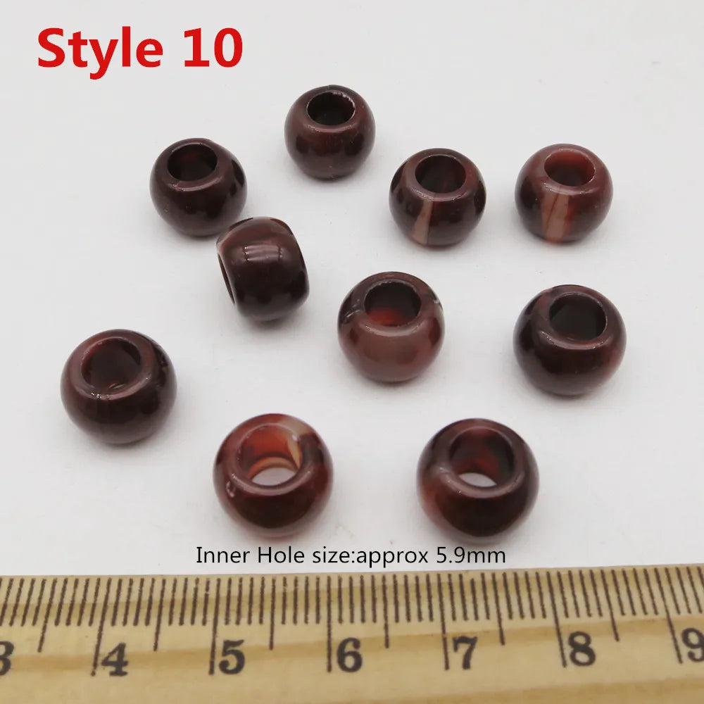 10pcs Crochet Braids different styles Acrylic hair braid dread dreadlock Beads rings tube for kids girls women hair Accessories