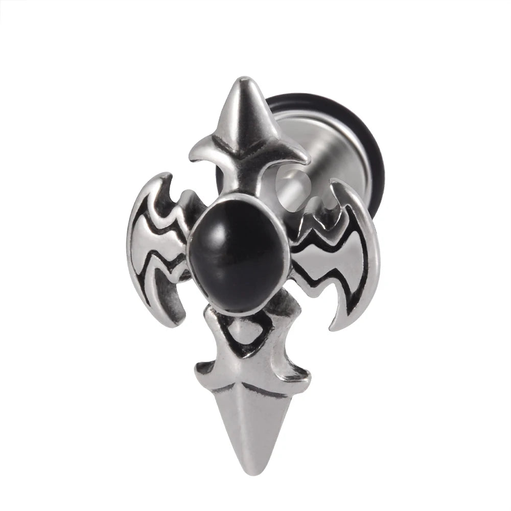 Punk gothic surgical steel earrings by HSF Marketplace for men and women