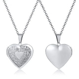 Floral oval heart locket pendant necklace for women by HSF Marketplace, shown in close-up