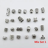 25Pcs/Lot mix metal set for hair braid dread dreadlock beads tube rings Jewelry dreadlock accessories