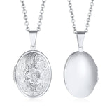 Floral oval heart locket pendant necklace for women by HSF Marketplace, detailed jewelry design