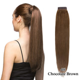 Straight Brazilian Remy human hair wrap-around ponytail extension, 100% human hair, 60–150g